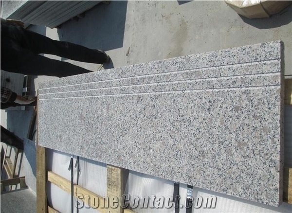 Competitive Price, G383 Granite Deck Stair, Polished Pearl Flower Granite Steps & Risers, Pearl White/Grey Pearl Chinese Granite Treads & Thresholds, Xiamen Winggreen Manufaturer