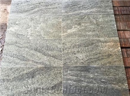 Flamed Green Quartzite Wall/Floor Tiles, Flamed Green Quartzite Stone Flooring, Flamed Green Quartzite Wall/Floor Covering, Flamed Green Quartzite Stone, Xiamen Winggreen Stone