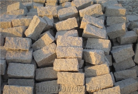G682 Granite Cubestone for Outside, G682 Granite Cube Stone,Yellow Granite Cubestone,Rusty Granite Cubestone, Popular G682 Granite Paving Stones, Sunset Gold Granite Cubestones, Xiamen Winggren Stone