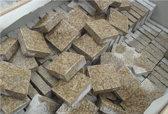 G682 Granite Cubestone for Outside, G682 Granite Cube Stone,Yellow Granite Cubestone,Rusty Granite Cubestone, Popular G682 Granite Paving Stones, Sunset Gold Granite Cubestones, Xiamen Winggren Stone