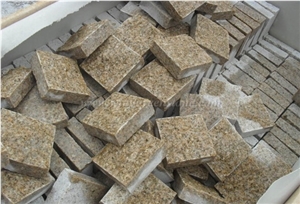 G682 Granite Cubestone for Outside, G682 Granite Cube Stone,Yellow Granite Cubestone,Rusty Granite Cubestone, Popular G682 Granite Paving Stones, Sunset Gold Granite Cubestones, Xiamen Winggren Stone