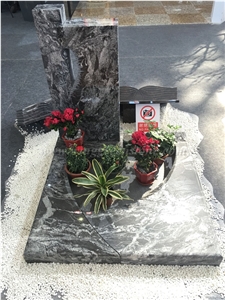 Granite Carving Monuments/Tombstones/Gravestones/Headstone for Cemetery, G603, Shanxi Black, Absolute Black, Bahama Blue, Top Polished, Xiamen Winggreen Stone