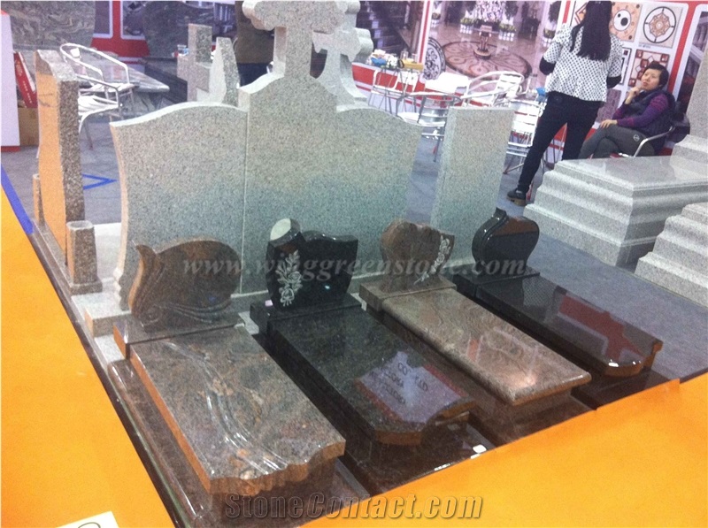 Granite Carving Monuments/Tombstones/Gravestones/Headstone for Cemetery, G603, Shanxi Black, Absolute Black, Bahama Blue, Top Polished, Xiamen Winggreen Stone