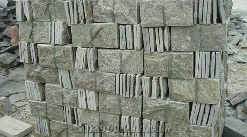 Green Quartzite Mushroom Stone, Mushroomed Cladding, Mushroom Wall, Mushroomed Stone, Mushroom Wall Cladding, Xiamen Winggreen Stone