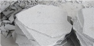 Grey Granite Stepping Stone, Irregular Stepping Stone, Random Shape Flagstone, Exterior Paving Stone, Outside Step Stone, Random Shape Paving Stone, Xiamen Winggreen Stone