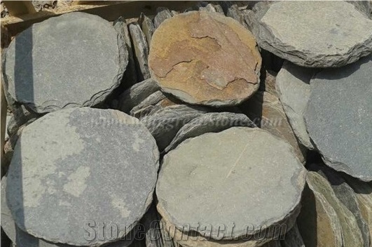 Grey Slate Step Stone, Irregular Stepping Stone, Random Shape Flagstone, Exterior Paving Stone, Outside Step Stone, Random Shape Paving Stone