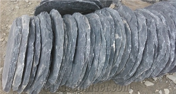 Grey Slate Step Stone, Irregular Stepping Stone, Random Shape Flagstone, Exterior Paving Stone, Outside Step Stone, Random Shape Paving Stone
