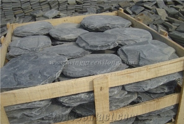 Grey Slate Step Stone, Irregular Stepping Stone, Random Shape Flagstone, Exterior Paving Stone, Outside Step Stone, Random Shape Paving Stone