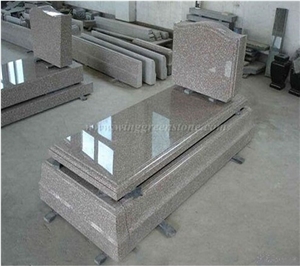 High Quality Cheap G664 Polished Granite/Luo Yuan Red Granite/ Brainbrook Brown Granite/Black Spots Brown Granite/China Pink Granite Tombstone/Monument/Gravestone, Winggreen Stone