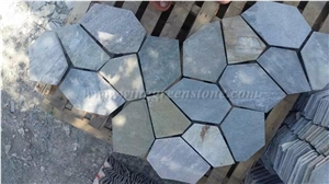 Hot Sale High Quality Wooden Yellow Slate Irregular Shape Flagstone Pavers/Random Flagstone/Meshed Paver Stone for Floor & Wall Cladding Pavers, Winggreen Stone