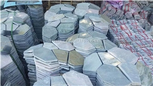 Hot Sale High Quality Wooden Yellow Slate Irregular Shape Flagstone Pavers/Random Flagstone/Meshed Paver Stone for Floor & Wall Cladding Pavers, Winggreen Stone