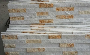 Hot Sales Competitive Price White Quarz + Marble Cultured Stone/Stacked Stones/Veneer Stones Panel for Exterior Decoration and Wall Cladding, Winggreen Stone
