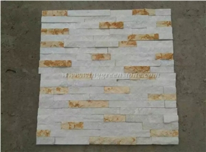 Hot Sales Competitive Price White Quarz + Marble Cultured Stone/Stacked Stones/Veneer Stones Panel for Exterior Decoration and Wall Cladding, Winggreen Stone