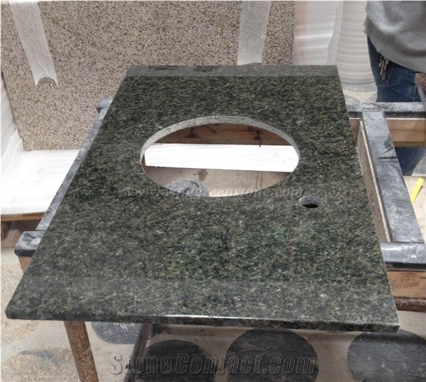 Imported Green Granite, Verde Ubatuba Granite Bathroom Countertops, Labrador Green Granite Vanity Tops, Green Ubatuba Granite Custom Vanity Tops, Xiamen Winggreen Manufacturer