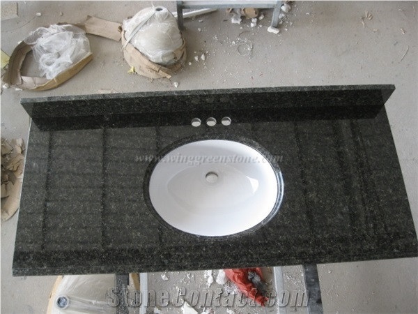 Imported Green Granite, Verde Ubatuba Granite Bathroom Countertops, Labrador Green Granite Vanity Tops, Green Ubatuba Granite Custom Vanity Tops, Xiamen Winggreen Manufacturer