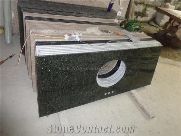 Imported Green Granite, Verde Ubatuba Granite Bathroom Countertops, Labrador Green Granite Vanity Tops, Green Ubatuba Granite Custom Vanity Tops, Xiamen Winggreen Manufacturer