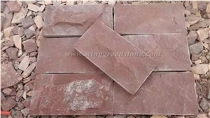 Manufacture High Quality Red Sandstone Mushroom for Wall Cladding, Winggreen Stone Manufacture High Quality Red Sandstone Mushroom for Wall Cladding, Winggreen Stone