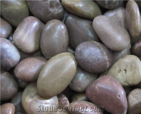 Own Factory, High Polished Red Pebbles, Grade A/B/C Polished Pebble Stone for Driveways, Natural Red Riverstone for Garden Walkway, Xiamen Winggreen Manufacturer