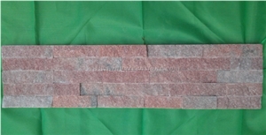 Pink Quartzite Stacked Stone Panel, Stacked Culture Stone, Stacked Stone for Wall Decoration, Wall Cladding, Natural Stone Thin Veneer, Stacked Ledgestone, Flat Stone Panel, Xiamen Winggreen Stone