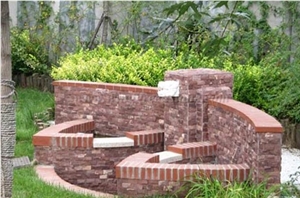 Red Mushroom Stone, Mushroomed Cladding, Mushroom Wall, Mushroomed Stone, Mushroom Wall Cladding, Xiamen Winggreen Stone