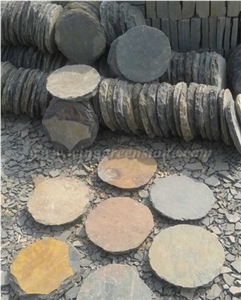 Rust/ Yellow Slate Stepping Stone, Irregular Stepping Stone, Random Shape Flagstone, Exterior Paving Stone, Outside Step Stone, Random Shape Paving Stone, Xiamen Winggreen Stone