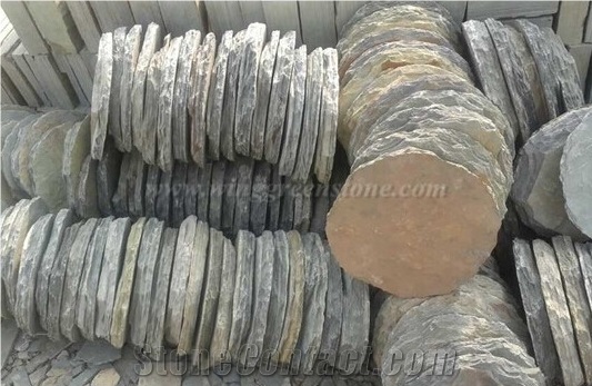 Rust/ Yellow Slate Stepping Stone, Irregular Stepping Stone, Random Shape Flagstone, Exterior Paving Stone, Outside Step Stone, Random Shape Paving Stone, Xiamen Winggreen Stone