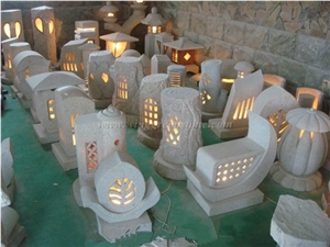 Sculptured Granite Garden Lanterns, Japanese Style Lanterns, Granite Exterior Lamps, Granite Garden Lamps, Xiamen Winggreen Manufacturer