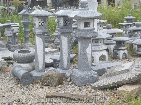 Sculptured Granite Garden Lanterns, Japanese Style Lanterns, Granite Exterior Lamps, Granite Garden Lamps, Xiamen Winggreen Manufacturer