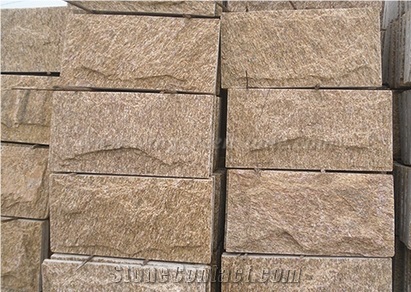 Tiger Skin Yellow Granite Mushroom Stone, Mushroomed Cladding, Mushroom Wall, Mushroomed Stone, Mushroom Wall Cladding, Xiamen Winggreen Stone
