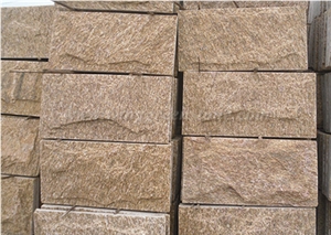 Tiger Skin Yellow Granite Mushroom Stone, Mushroomed Cladding, Mushroom Wall, Mushroomed Stone, Mushroom Wall Cladding, Xiamen Winggreen Stone
