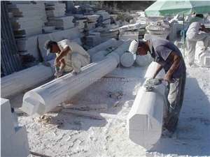 White Marble Architectural Columns, White Marble Hollow Columns & Solid Columns, White Marble Column Bases, Xiamen Winggreen Manufacturer