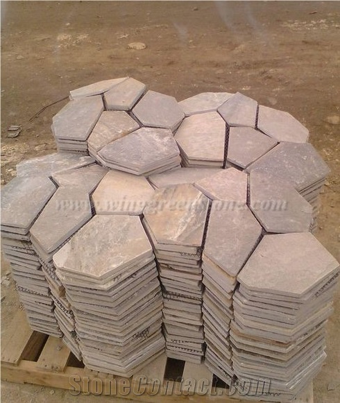 Yellow Crazy Flagstone, Yellow Slate Flag Radom Shape, Yellow Wooden Vein Pavers, Random Flag Stone, Yellow Slate Wall Cladding, Yellow Slate Floor Decoration, Xiamen Winggreen Stone