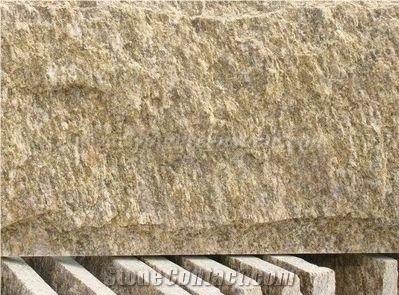 Yellow/ Rust Yellow Granite Mushroom Stone, Mushroomed Cladding, Mushroom Wall, Mushroomed Stone, Mushroom Wall Cladding, Xiamen Winggreen Stone