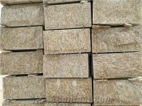Yellow/ Rust Yellow Granite Mushroom Stone, Mushroomed Cladding, Mushroom Wall, Mushroomed Stone, Mushroom Wall Cladding, Xiamen Winggreen Stone