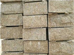 Yellow/ Rust Yellow Granite Mushroom Stone, Mushroomed Cladding, Mushroom Wall, Mushroomed Stone, Mushroom Wall Cladding, Xiamen Winggreen Stone