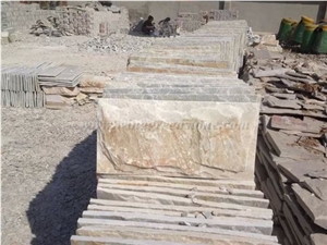 Yellow/ Rust Yellow Granite Mushroom Stone, Mushroomed Cladding, Mushroom Wall, Mushroomed Stone, Mushroom Wall Cladding, Xiamen Winggreen Stone