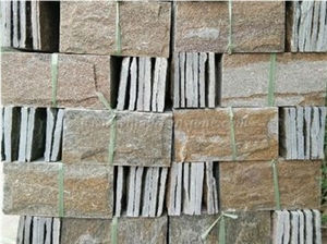 Yellow/ Rust Yellow Granite Mushroom Stone, Mushroomed Cladding, Mushroom Wall, Mushroomed Stone, Mushroom Wall Cladding, Xiamen Winggreen Stone