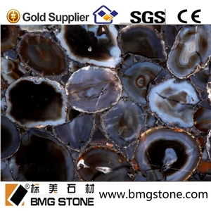 China Manufacturer Natural Black Agate Onyx Slabs & Tiles