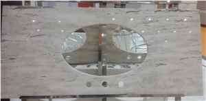 Sichuan Wooden Vein White Marble Vanity Tops, Sichuan White Marble Vanity Tops