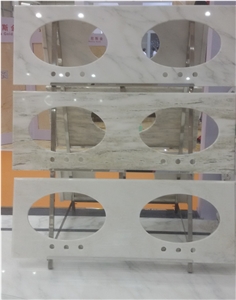 Sichuan Wooden Vein White Marble Vanity Tops, Sichuan White Marble Vanity Tops