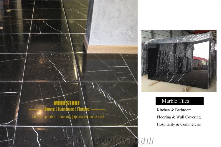 Marble Nero Marquina Flooring Tiles China Marquina Marble Tile & Slab