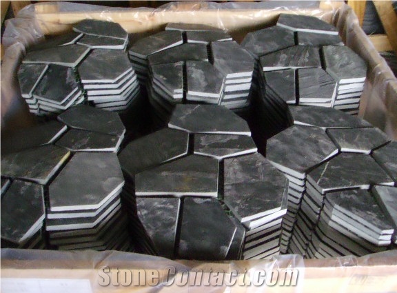 Black Slate Flagstone / Paving Stone / Walkway Pavers /Courtyard Road Pavers /Exterior Pattern /Floor Covering