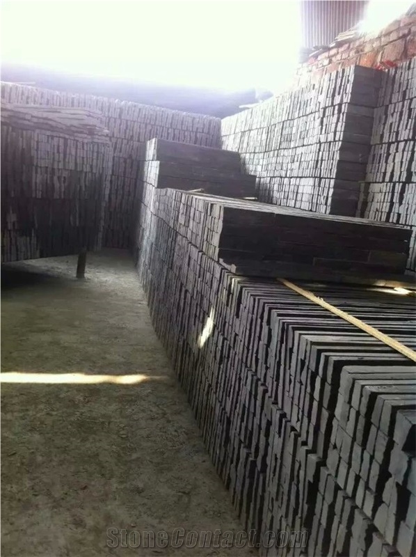 China Black Slate Culture Stone for Wall Cladding