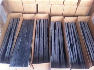 China Black Slate Culture Stone for Wall Cladding