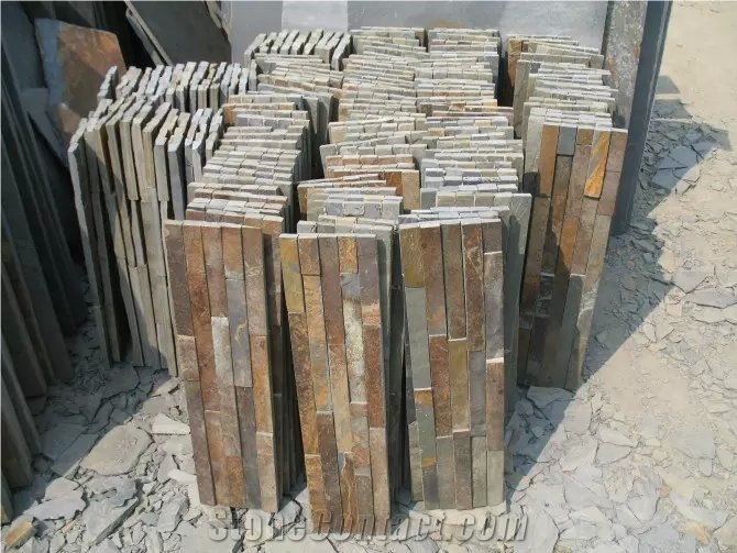 Rusty Slate Wall Cladding / Ledge Stone/ Corner Stone /Rusty Slate Ledge Stone / Rusty Slate Cutlrued Stone / Out Door Stone