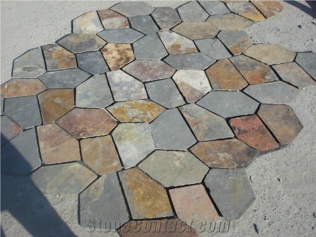 Slate Paving Stone / Floor Covering / Exterior Pattern /Courtyard Road Pavers /Driveway Paving Stone