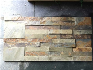 Black Slate Wall Cladding, Slate Cultured Stone, Stacked Stone Veneer