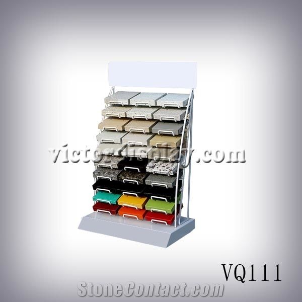 Countertop Rack Displaying Stone Quartz Samples