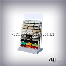 Countertop Rack Displaying Stone Quartz Samples