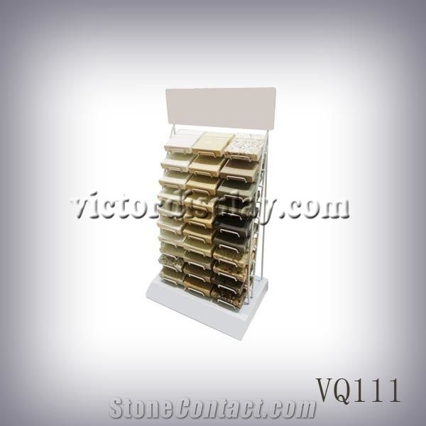 Countertop Rack Displaying Stone Quartz Samples